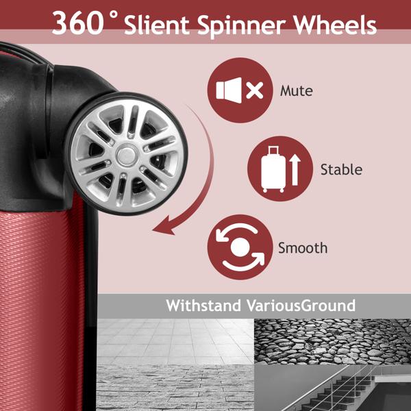 Curved Vertical Stripe 4-in-1 Trolley Case 16in 20in 24in 28in ABS Aluminum Alloy Tie Rod - Image 2