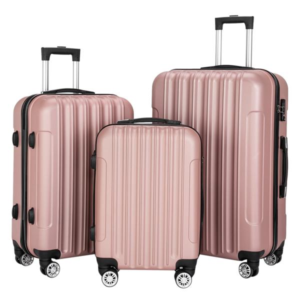 Vertical 3-in-1 Spinner Wheel With Handle Trolley Box 20in 24in 28in ABS Aluminum Alloy Trolley Fashion Color - Rose Gold - Image 2