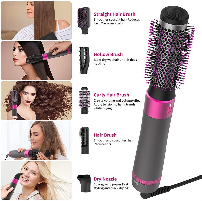 Professional 5 In 1 Hair Dryer Brush Dryer And Straightening Brush Electric Hair Styling Tool Automatic Hair Curler Beauty Supplies Gadgets - Image 4