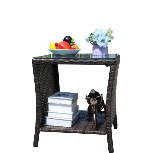 Outdoor Patio Furniture 1 Coffee Table With Clear Tempered Glass - Image 2