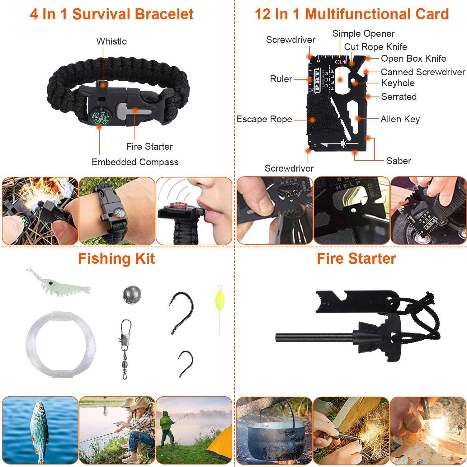 125 In 1 Survival Kit, Professional Survival Equipment, Equipment, Tools, First Aid Supplies, For SOS Emergency Tactical Hiking, Hunting, Disaster, Camping Expedition - Not Shipped On Weekends - Image 2