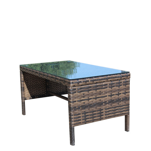 Outdoor Patio Furniture 1 Coffee Table With Clear Tempered Glass - Image 7