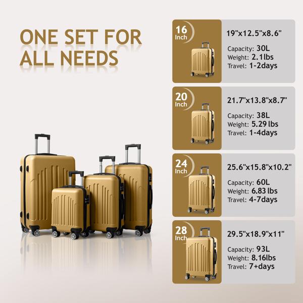Vertical Striped Four In One Suitcase - Image 2
