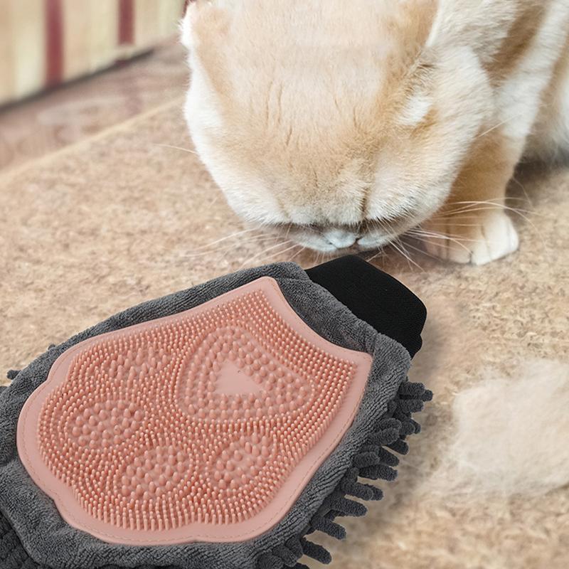 Pet Bathing Brush 2-in-1 Grooming Glove Elegant Dog Grooming Tool For Brushing, Massaging, And Drying Pet Grooming Kit For Dog Cat 2-Sided Bathing Brush Cleaning Massage Glove - Image 8