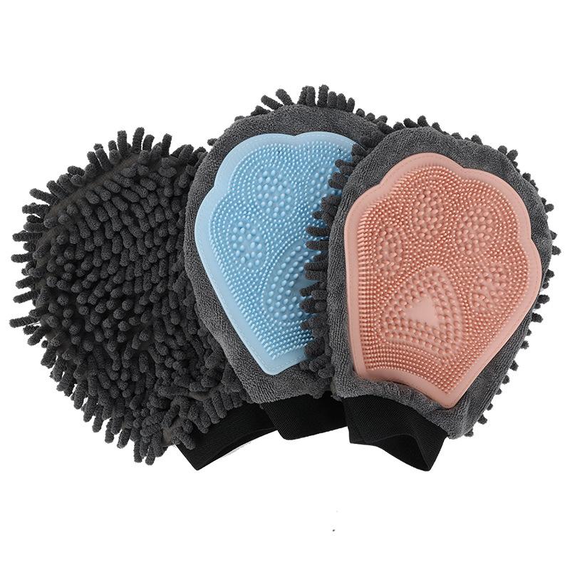 Pet Bathing Brush 2-in-1 Grooming Glove Elegant Dog Grooming Tool For Brushing, Massaging, And Drying Pet Grooming Kit For Dog Cat 2-Sided Bathing Brush Cleaning Massage Glove - Image 10