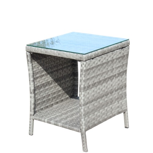 Outdoor Patio Furniture 1 Coffee Table With Clear Tempered Glass - Image 5