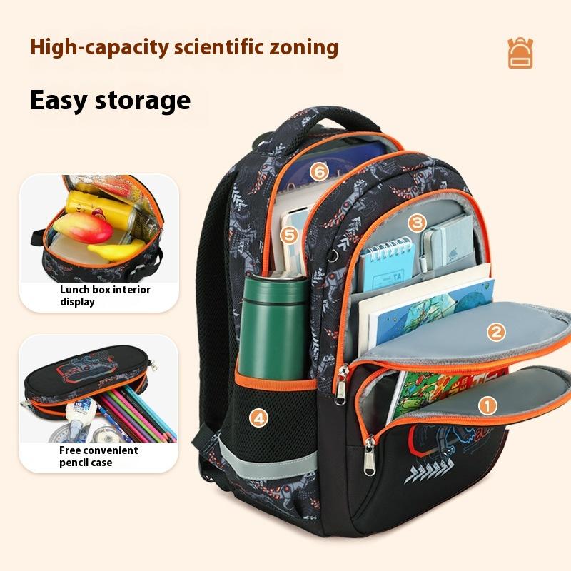 Primary School Student Schoolbag Boys Stylish And Lightweight Grade 1-3 Children Backpack - Image 4