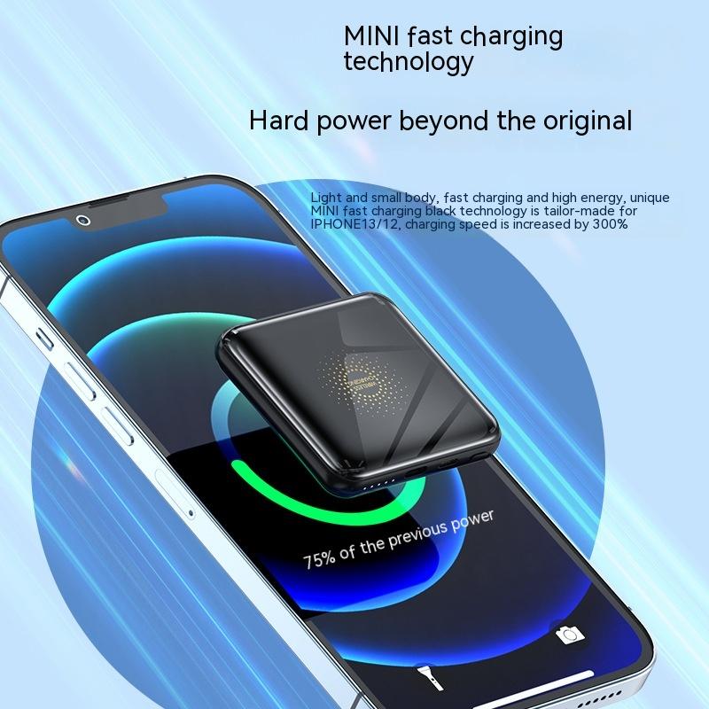 Compact Power Bank 10000 MA Wireless Fast Charging Ultra-thin Portable Smart Universal - Image 3