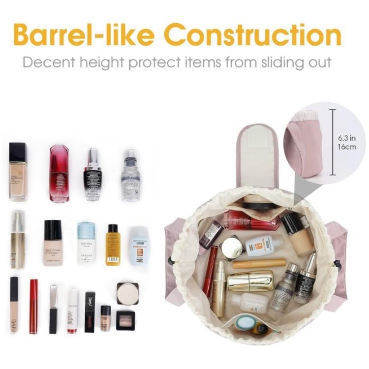 Barrel Drawstring Makeup Bag Large Capacity Women's Cosmetic Bag Toiletries Organizer Pouch Lady Travel Storage Case - Image 7