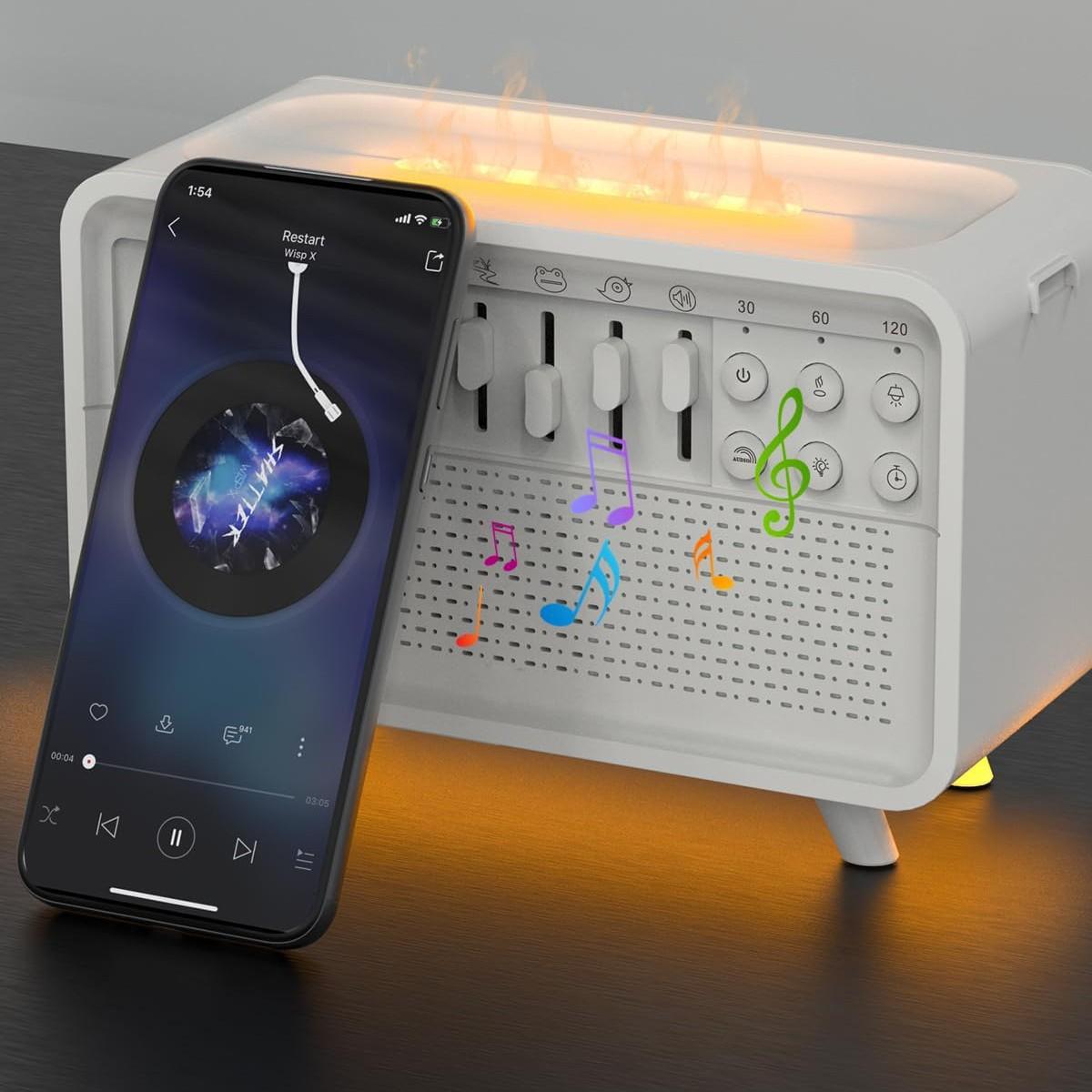 3 In 1 Bluetooth Speaker White Noise Sleep Night Light Humidifier All-in-one Machine Free Combination Of 8 Group Nature Sound - Image 2