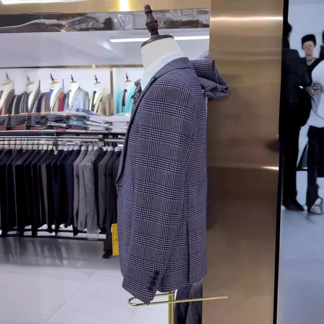 Men's Plaid Wedding Casual Host Suit 3-piece Set - Image 3