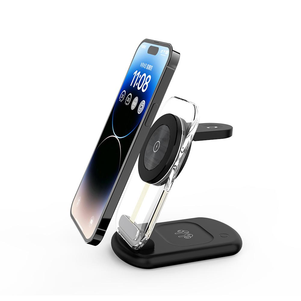 Transparent Folding Magnetic Three-in-one Wireless Charger - Image 6