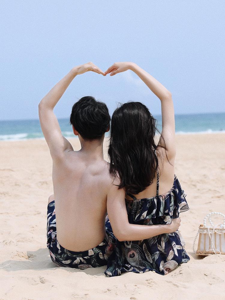 Seaside Beach Couple Honeymoon Vacation Swimsuit - Image 4