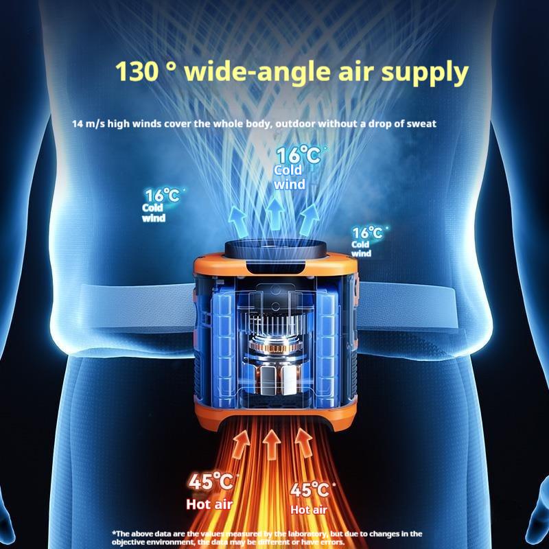 Waist Hanging Fan Portable Summer Heat Relieving Construction Site Charging Refrigeration Endurance - Image 5