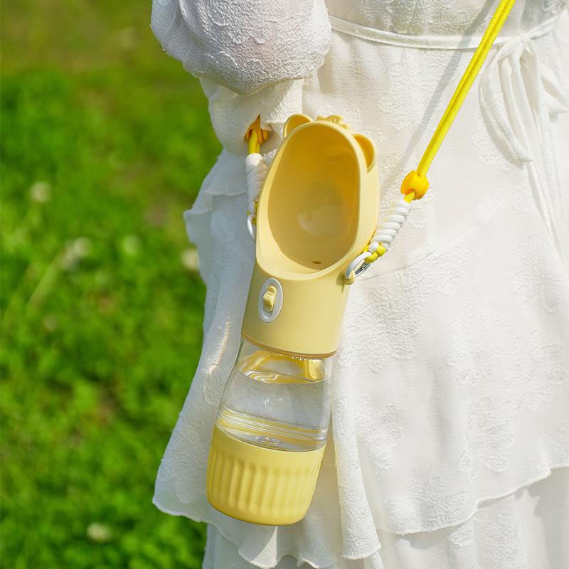 2 In 1 Portable Dog Water Bottle For Small Big Dogs Cat Outdoor Leak-proof Puppy Drinking Bowl With Food Container Pets Feeder Pet Products - Image 3