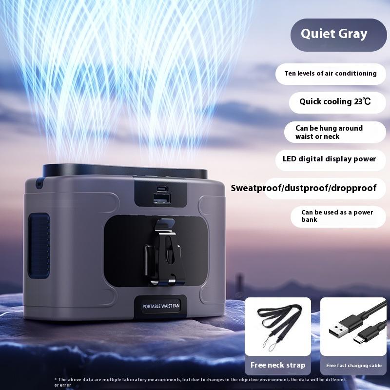 Waist Hanging Fan Portable Summer Heat Relieving Construction Site Charging Refrigeration Endurance - Image 10