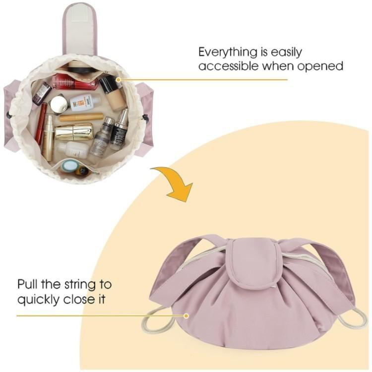 Barrel Drawstring Makeup Bag Large Capacity Women's Cosmetic Bag Toiletries Organizer Pouch Lady Travel Storage Case - Image 5