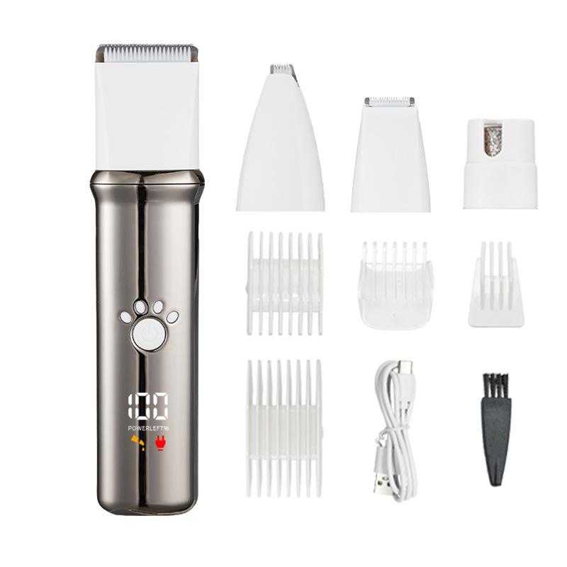 Electric Pet Shaver 4-in-1 Set Digital Display Washing Dog Cat Scissors - Image 5