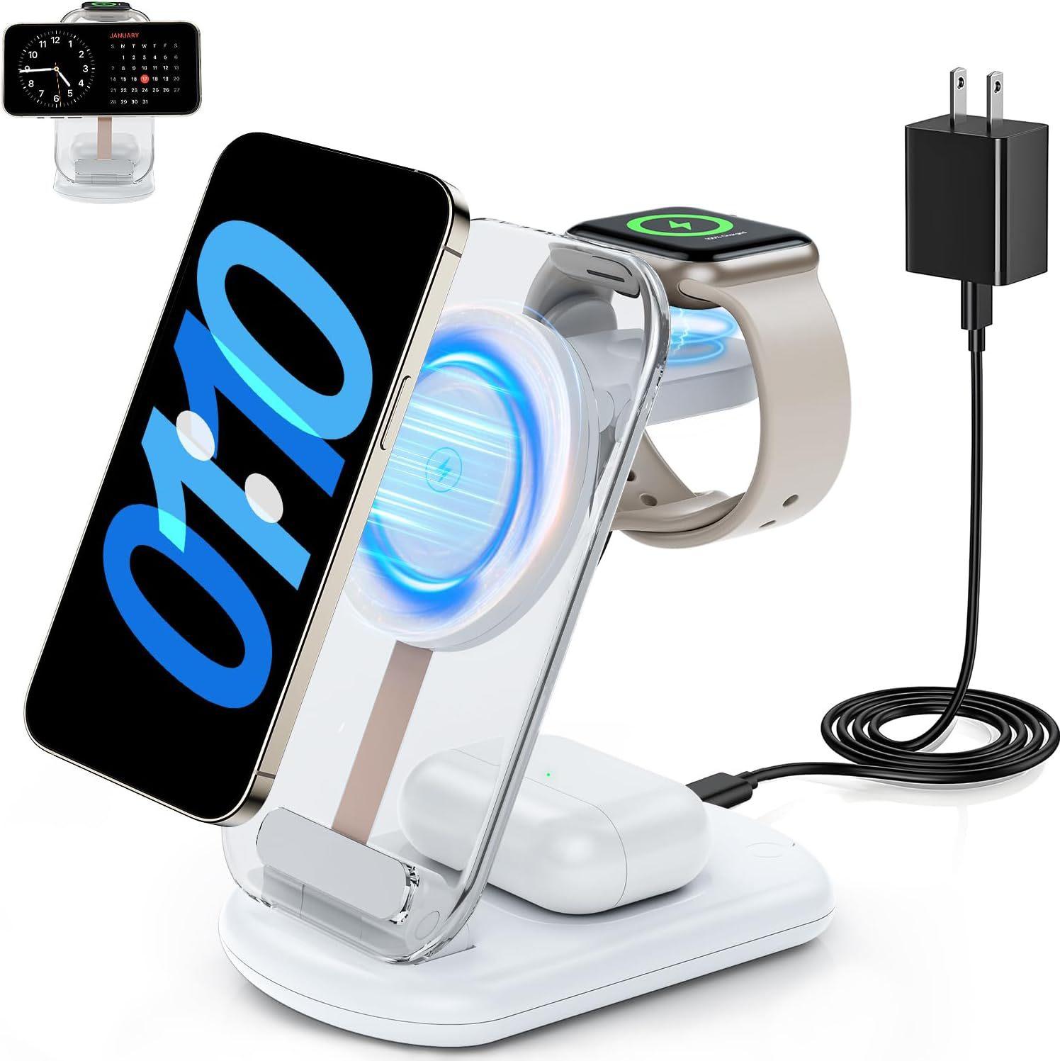 Transparent Folding Magnetic Three-in-one Wireless Charger - Image 7